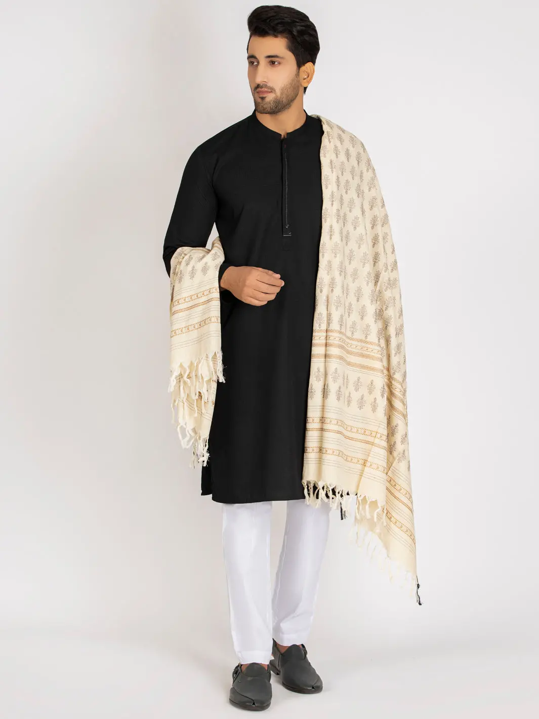 Cream Stole For Men - Al-Mst-027 1