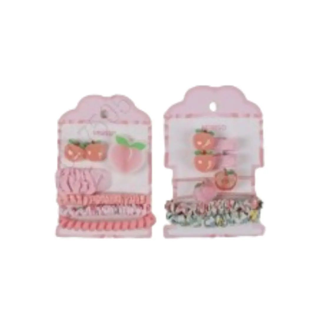 Fruit Party Peach Hair Accessories Set (6 Pcs) 1
