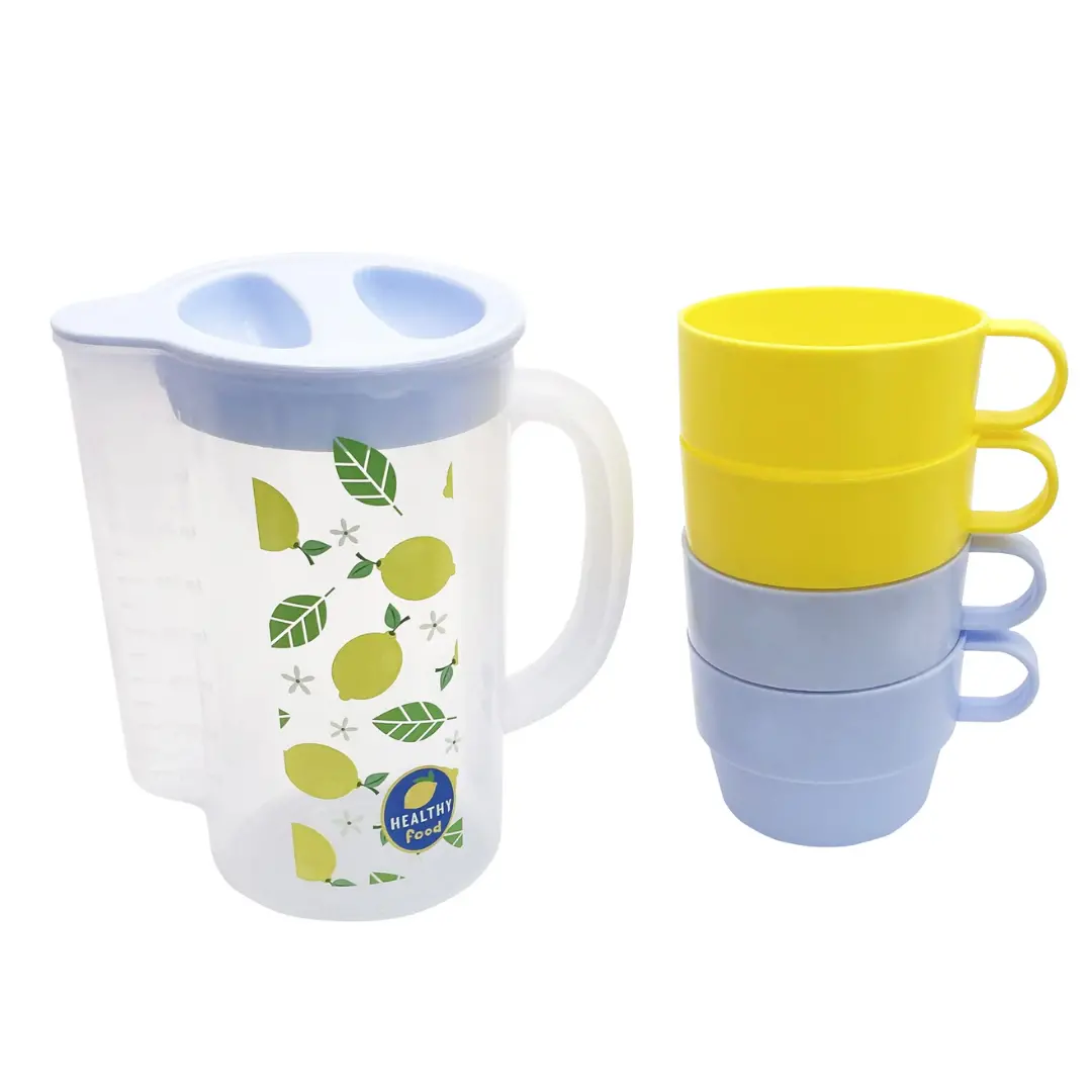 Lemon Day Water Pitcher & 4 Cups (1000Ml) 1