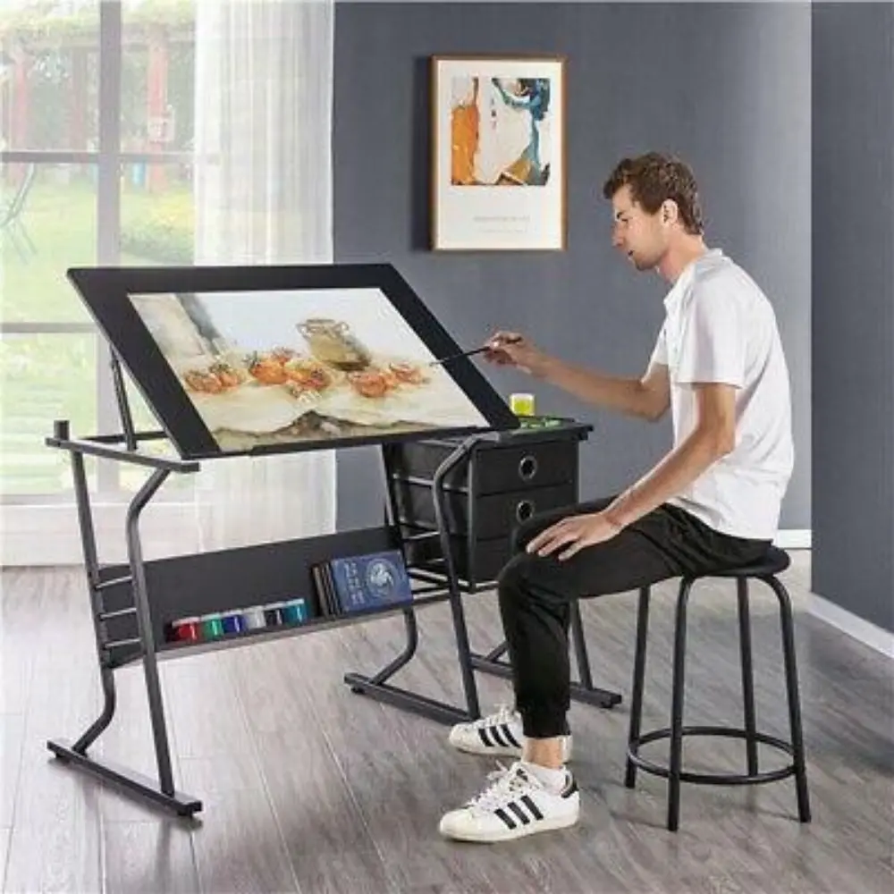 Large Adjustable Architectural Drafting / Drawing Table Desk 1