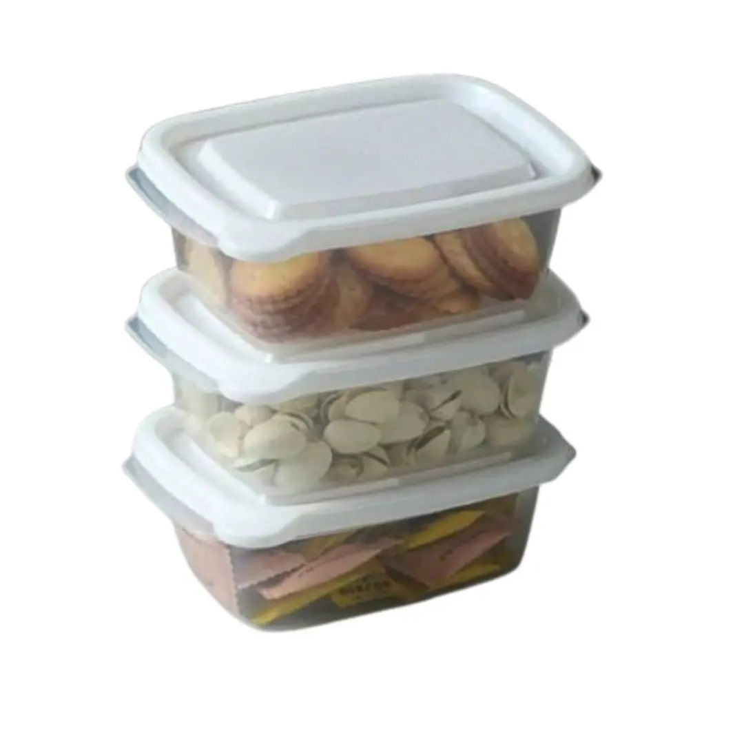Colorful Rectangle Food Storage Containers (610Ml, 3 Pcs) 1