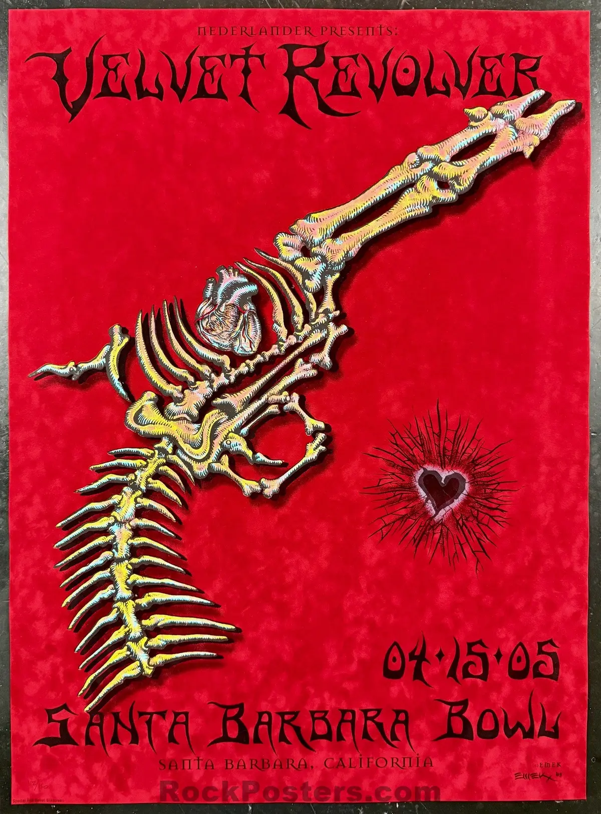 Auction - Velvet Revolver - Red Velvet - 2005 Poster - Emek - Santa Barbara - Mint 1