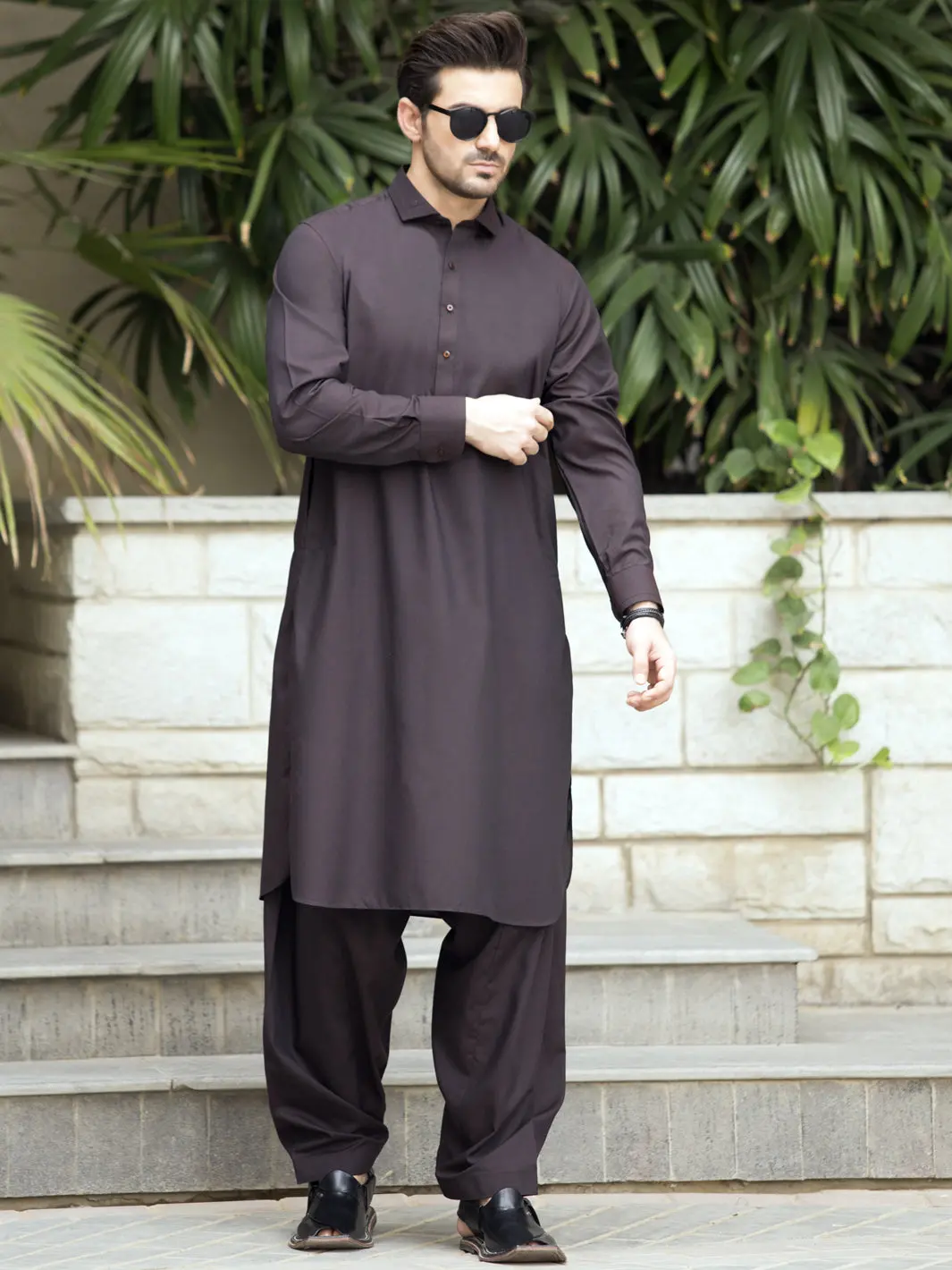 Maroon Blended Kameez Shalwar - Alwa-Ks-239 1