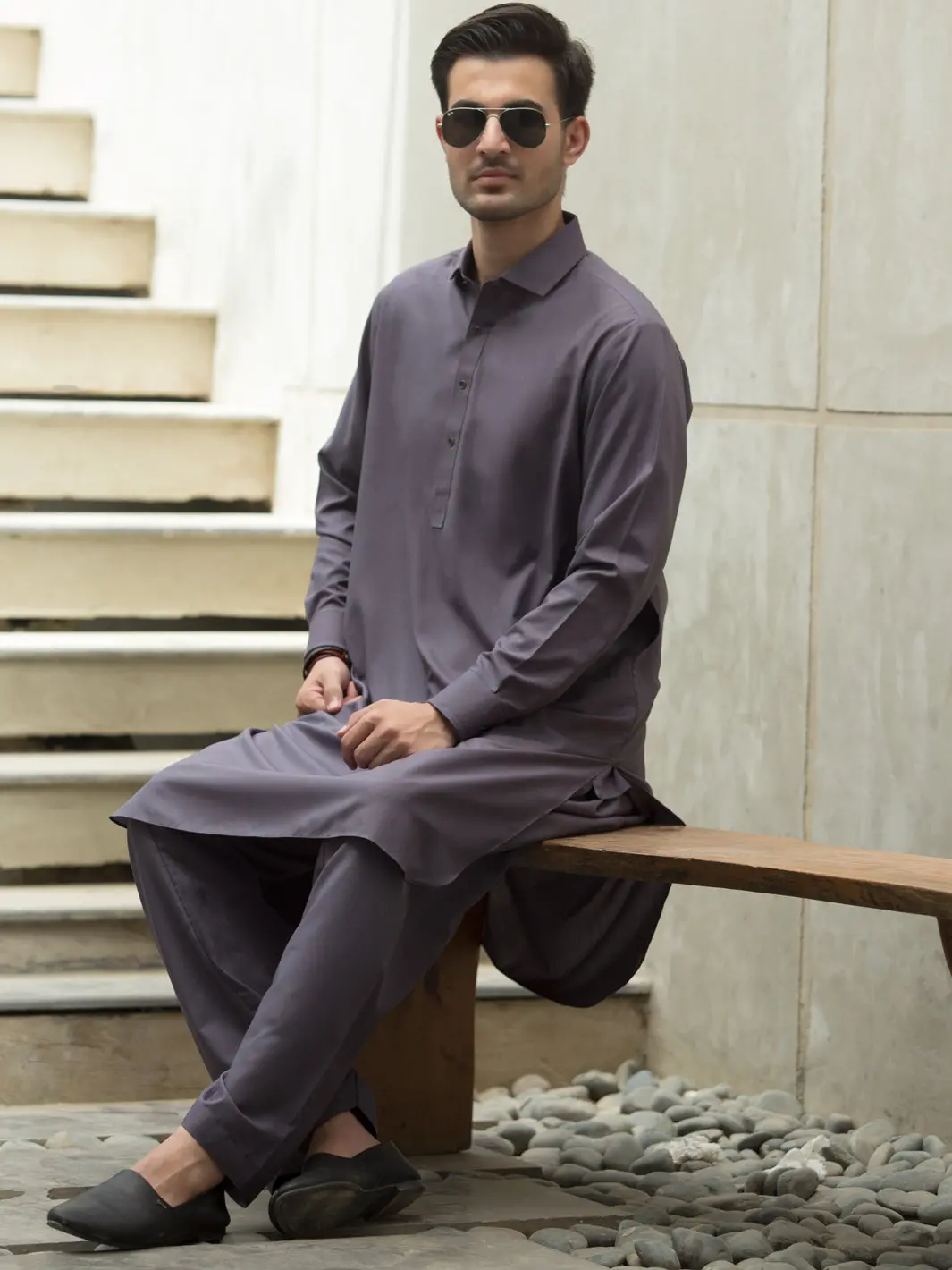 Purple Blended Kameez Shalwar - Alwa-Ks-242 1