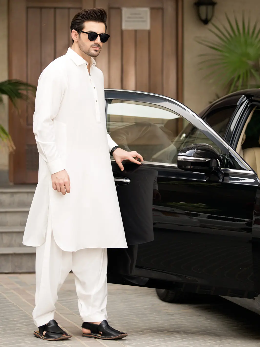 White Blended Kameez Shalwar - Alwa-Ks-248 1