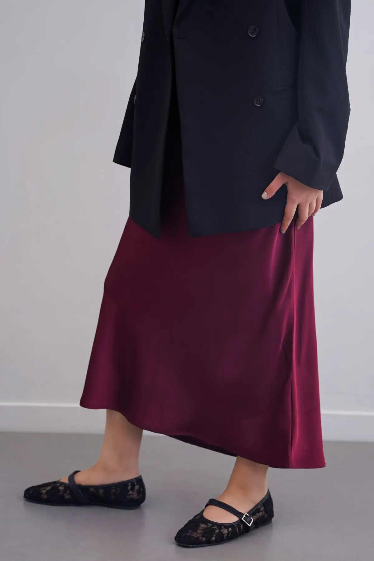 Satin Long Skirt 1