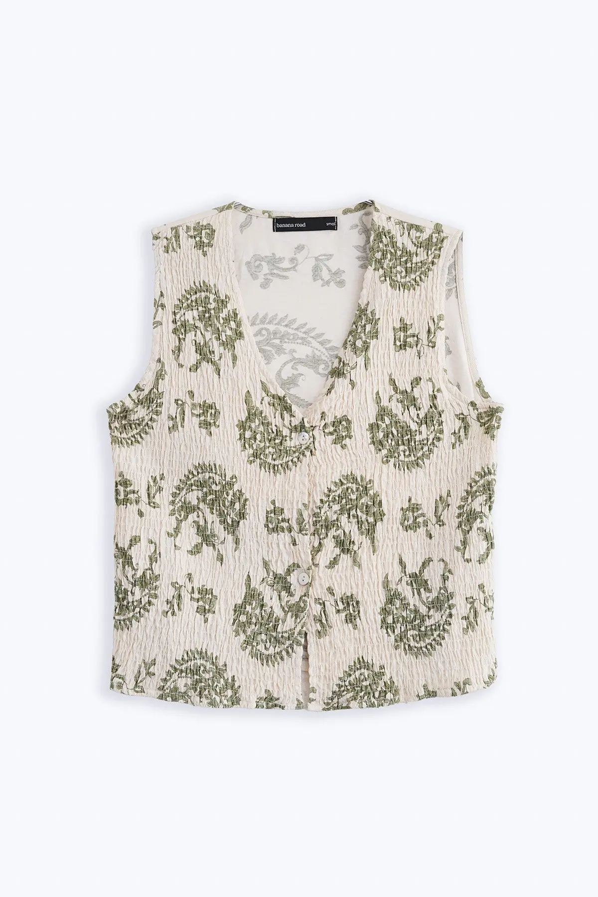 Green Smocked Vest 1