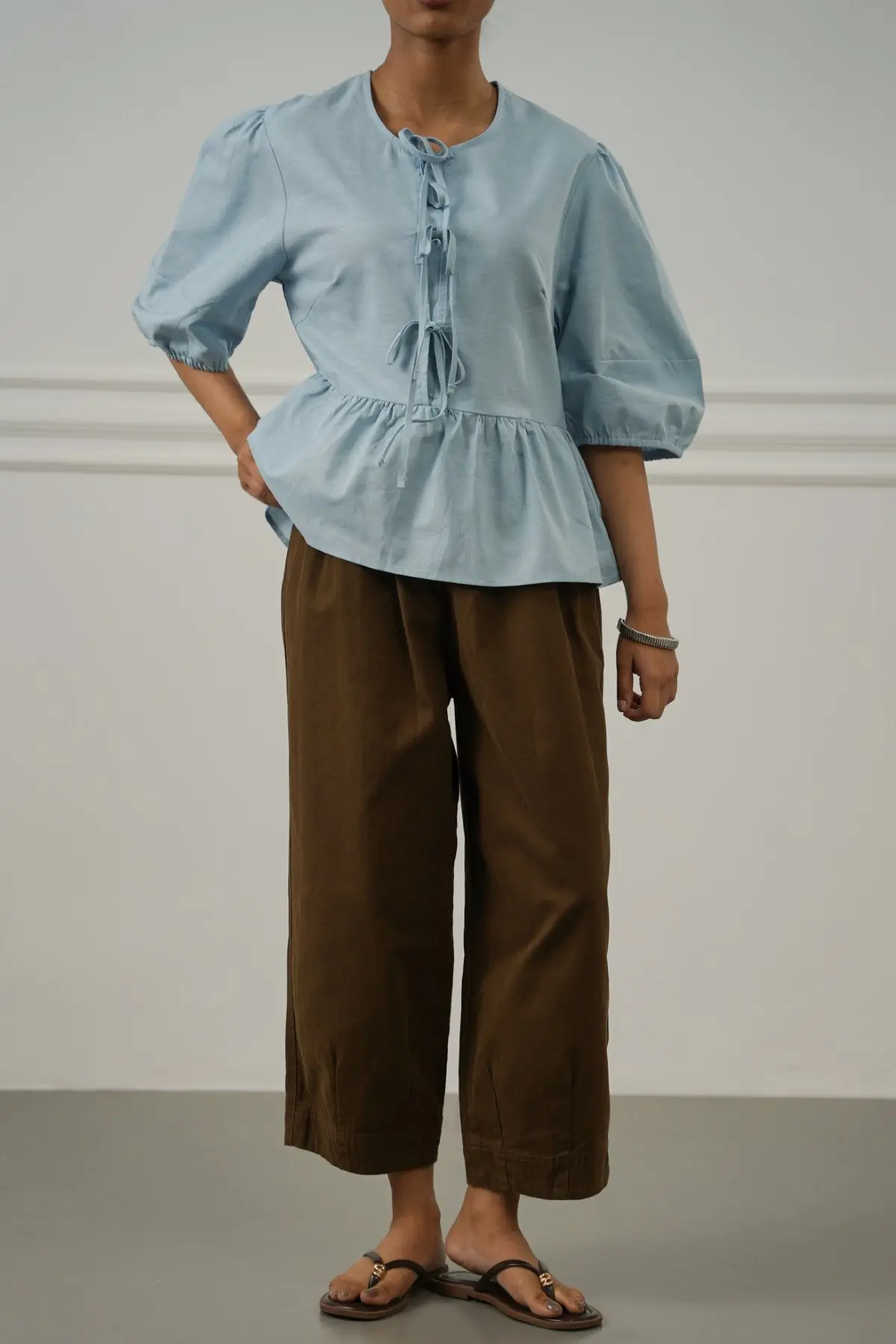 Cotton Herringbone Pants 1