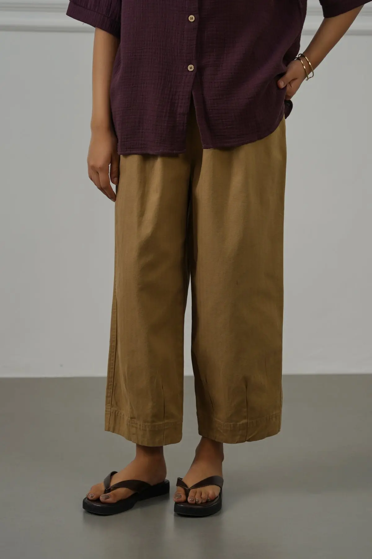 Cotton Herringbone Pants 1