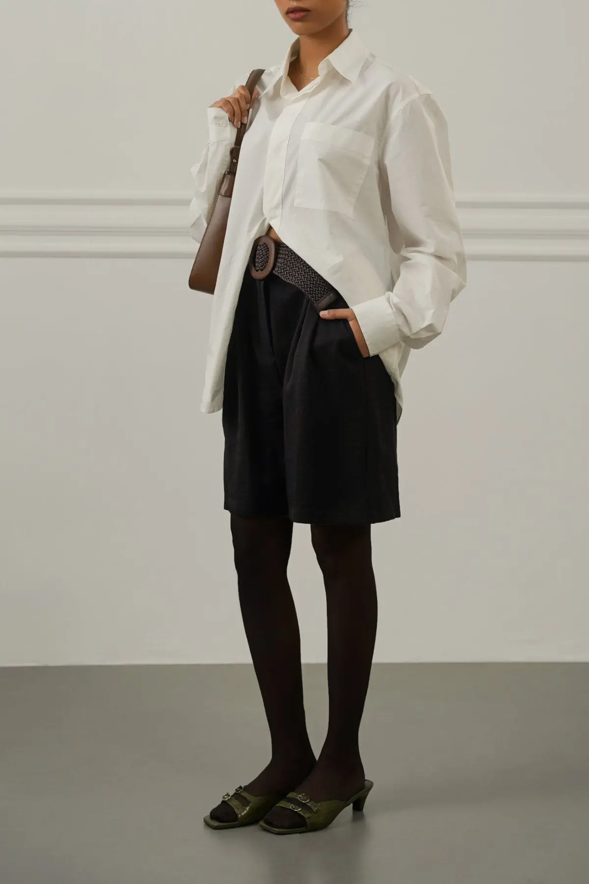 Belted Pleat Shorts 1