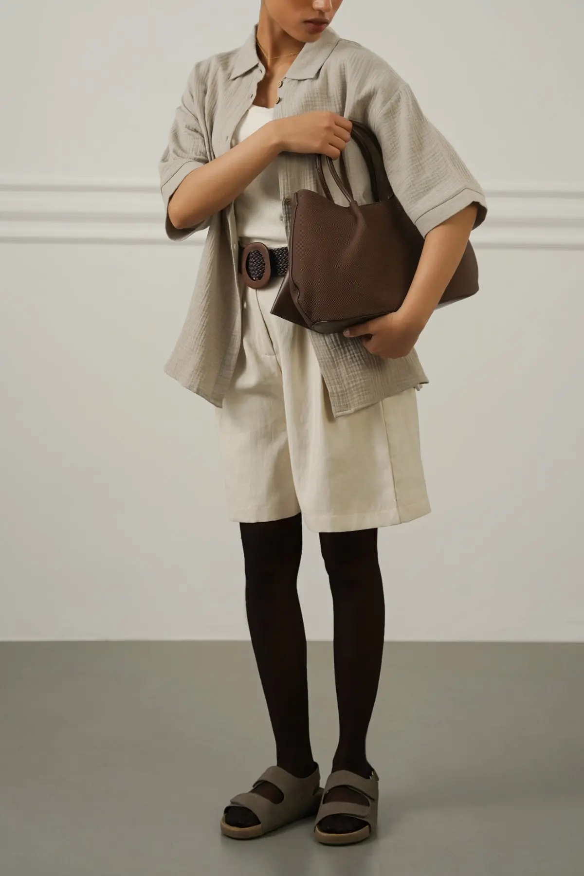 Belted Pleat Shorts 1