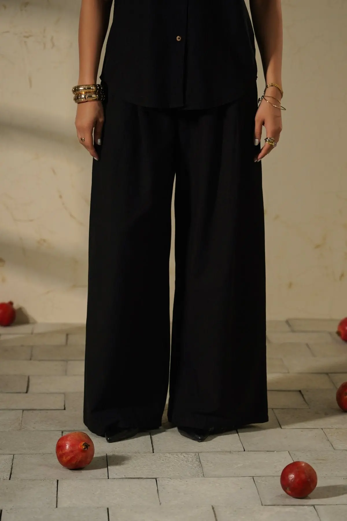 Cotton Linen Pleat Pants 1