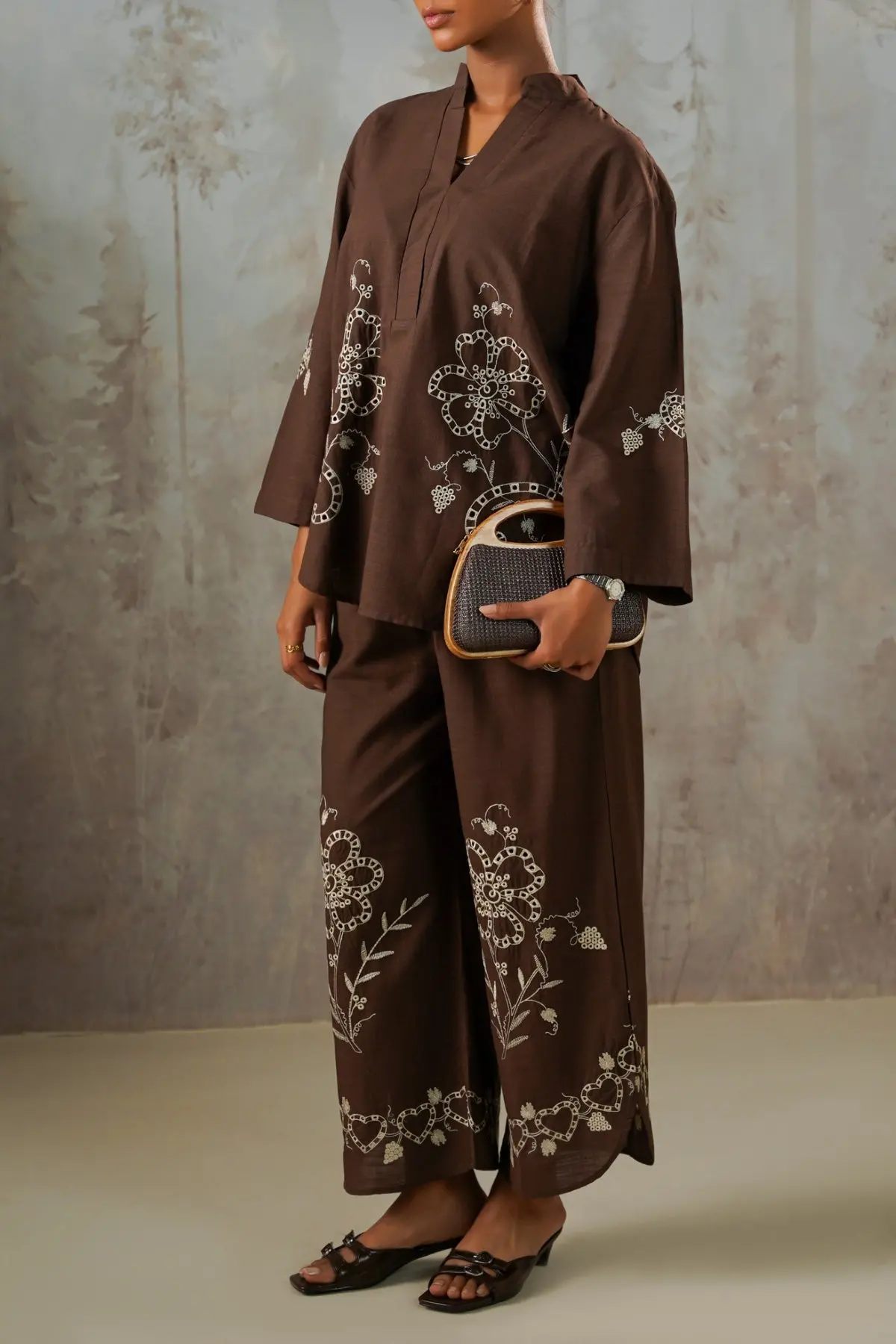 Cocoa Eyelet Barrel Culottes 1