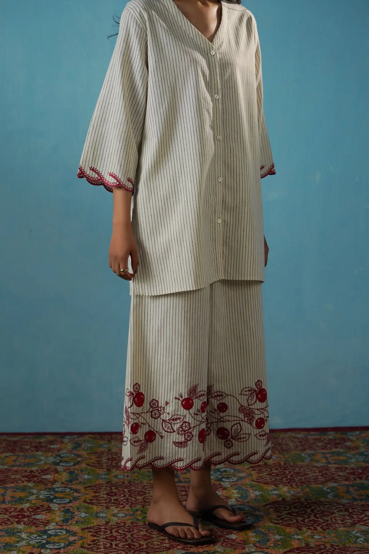 Cherry Story Pinstripe Culottes 3