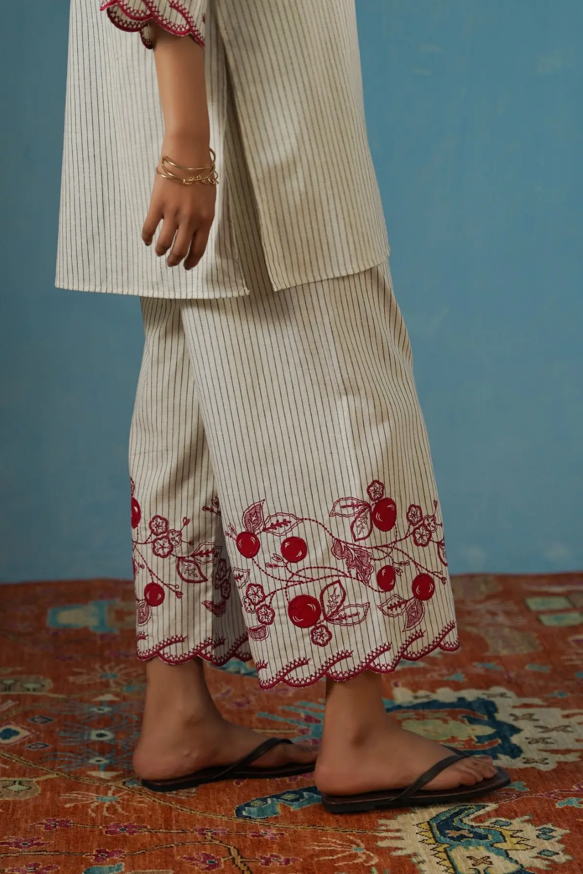 Cherry Story Pinstripe Culottes 1