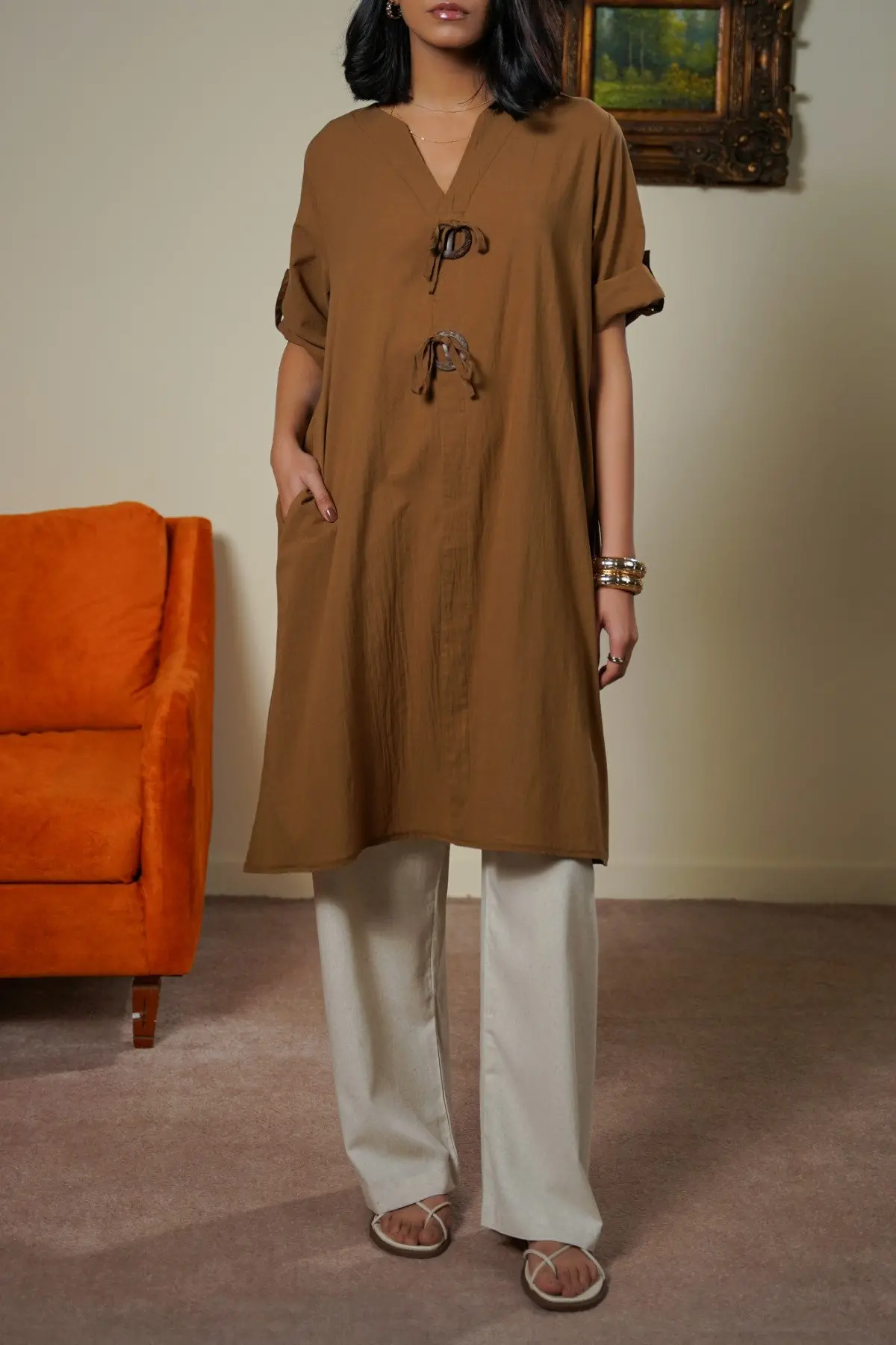 Wood Knot Cotton Tunic 1