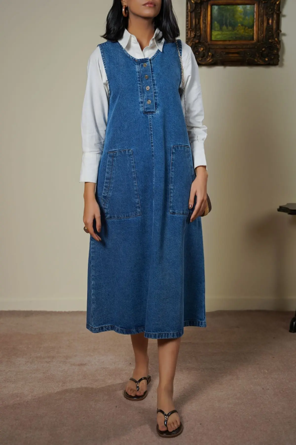 Farmhouse Denim Dress 1