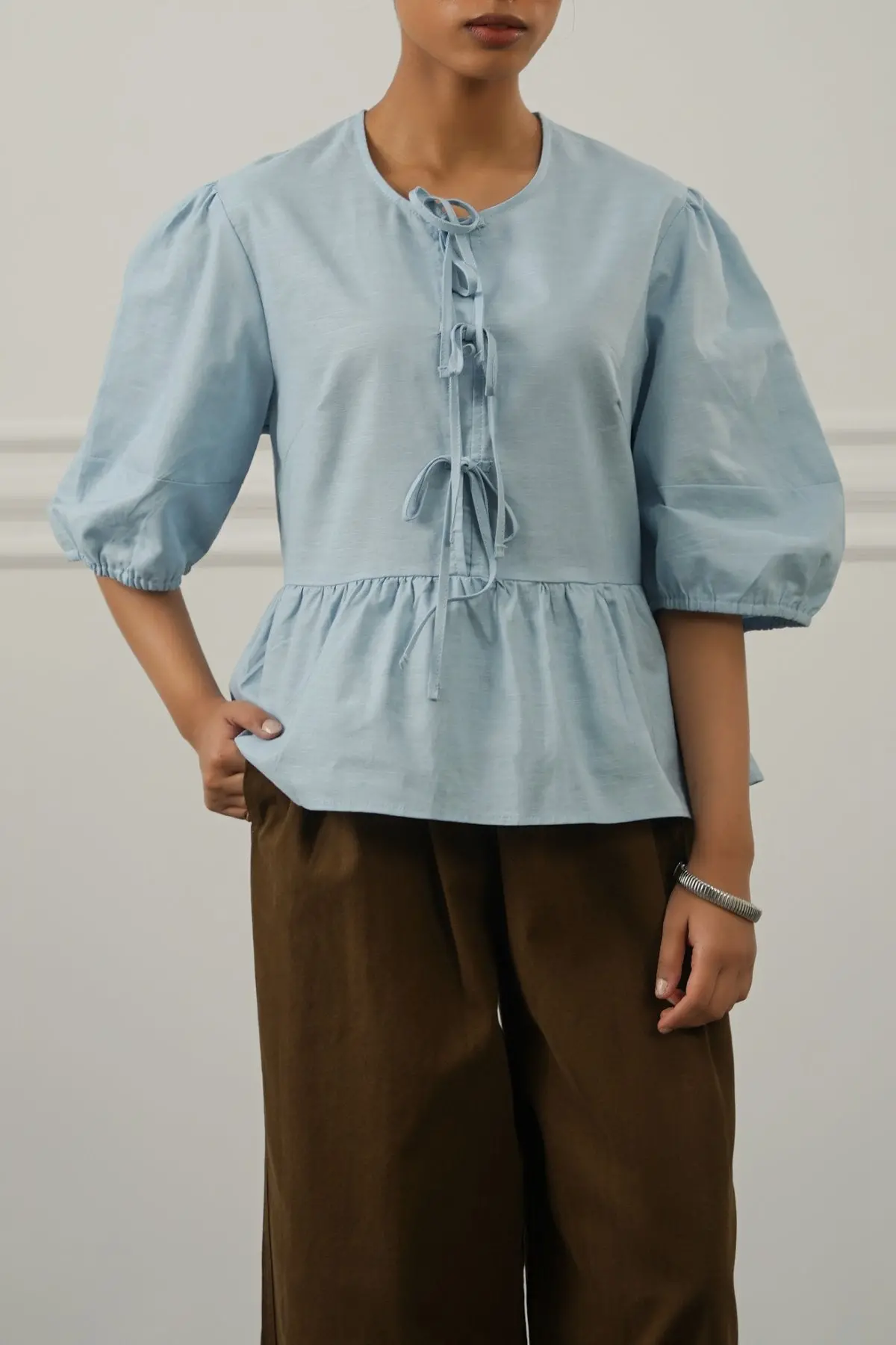 Linen Cotton Flounce Top 1