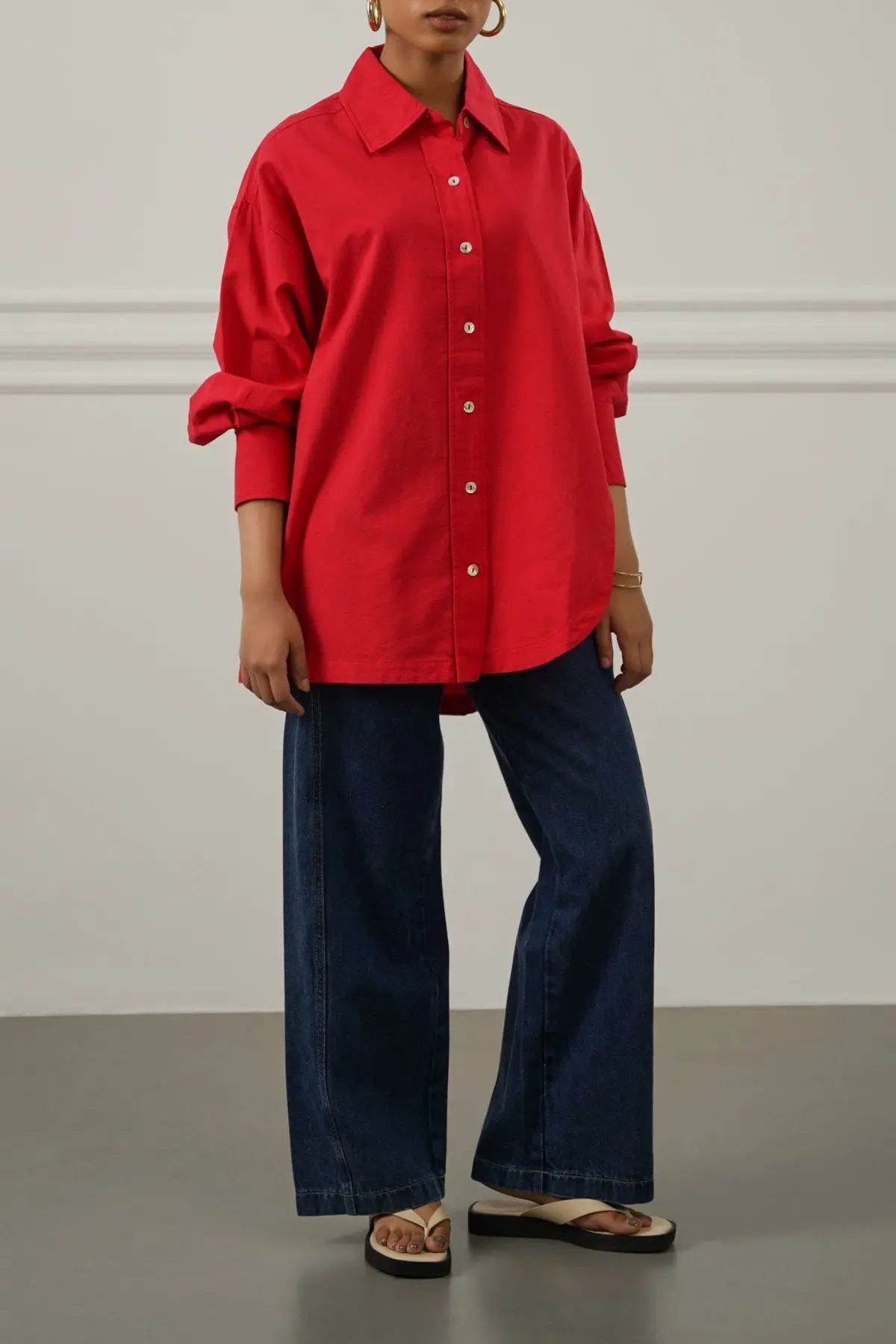 Tencel Linen Cut Hem Shirt 1
