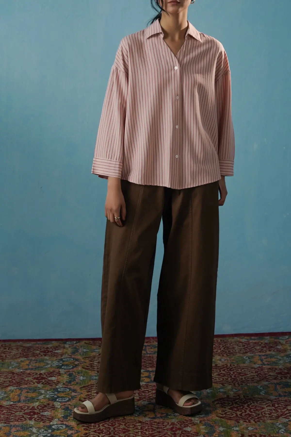 Salmon Pinstripe Shirt 3