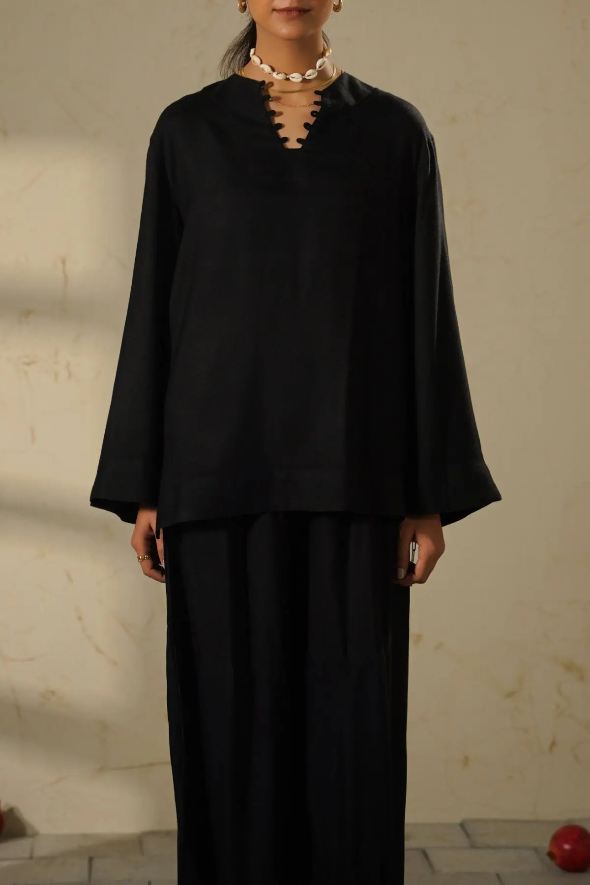 Slouchy V-Neck Blouse 1