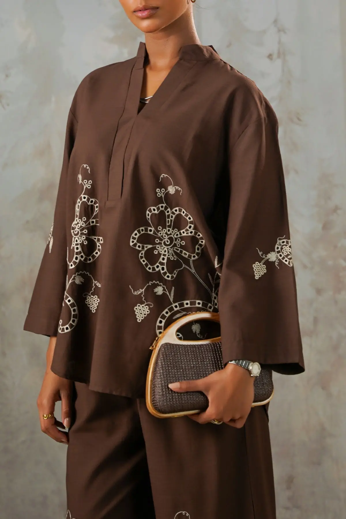 Cocoa Eyelet Blouse 1