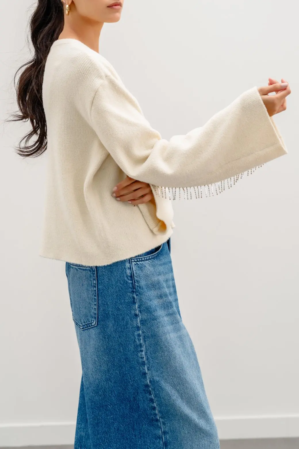 Rhinestone Fringe Jumper 1