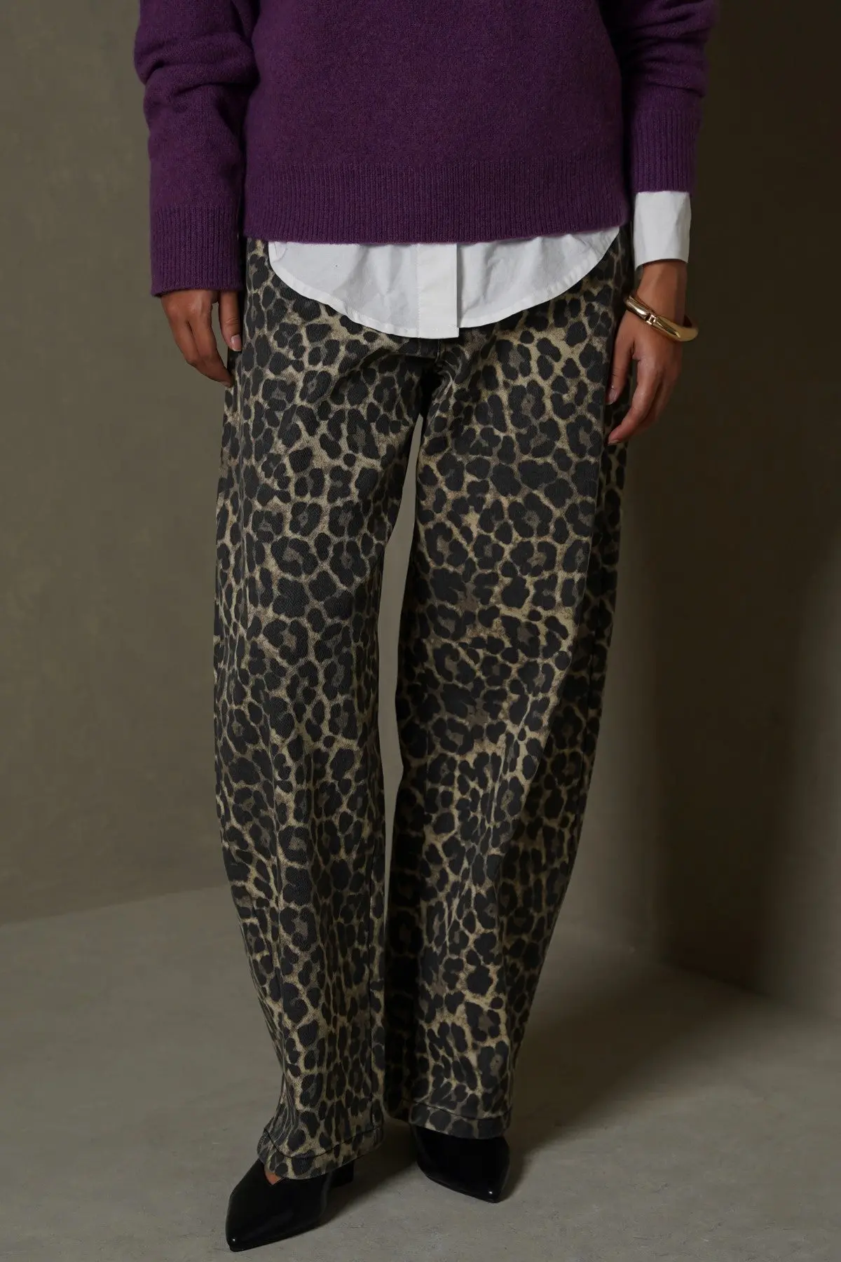 Leopard Barrel Jean-Pant 1