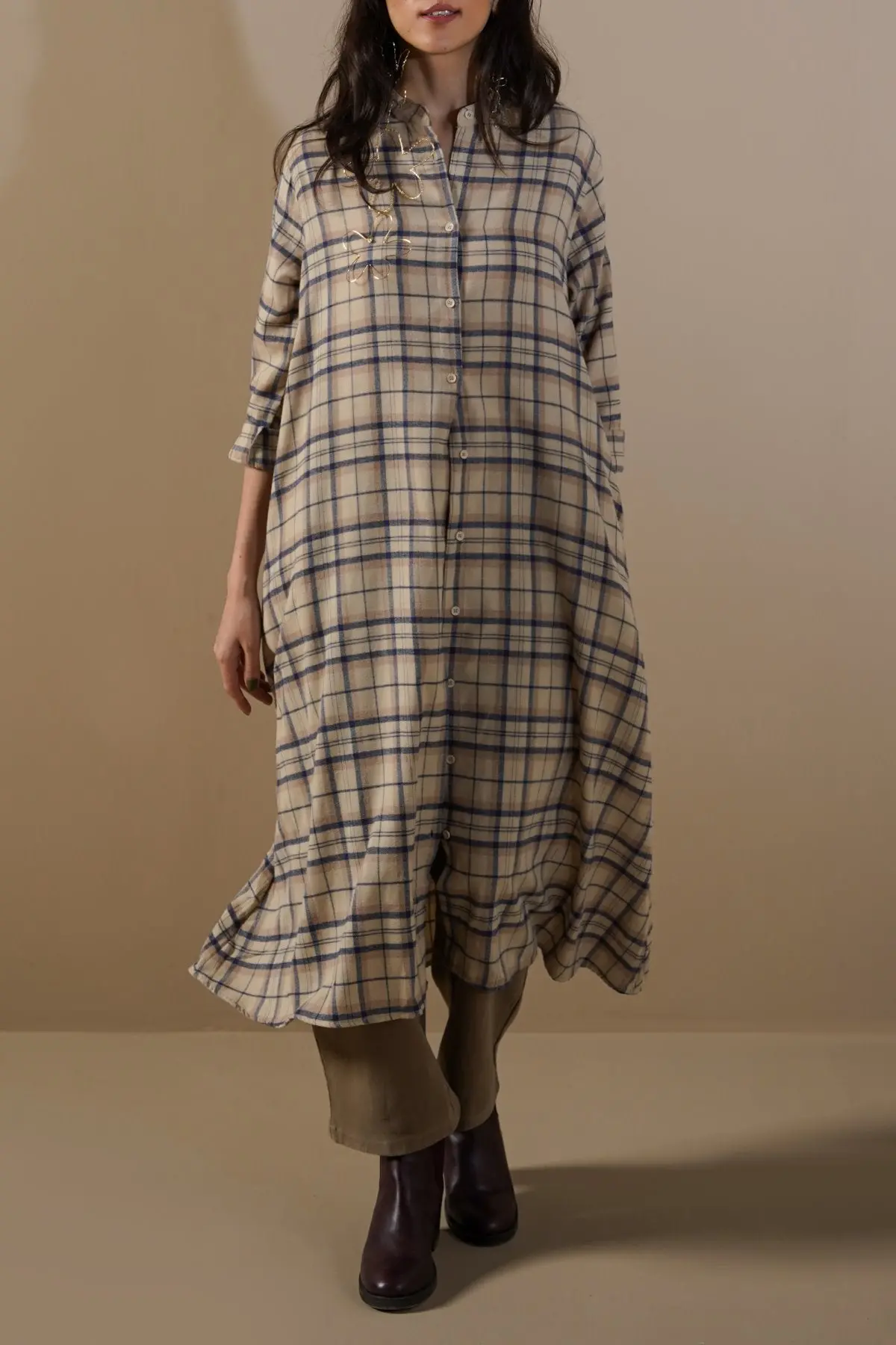 Flannel Shirt Dress 1