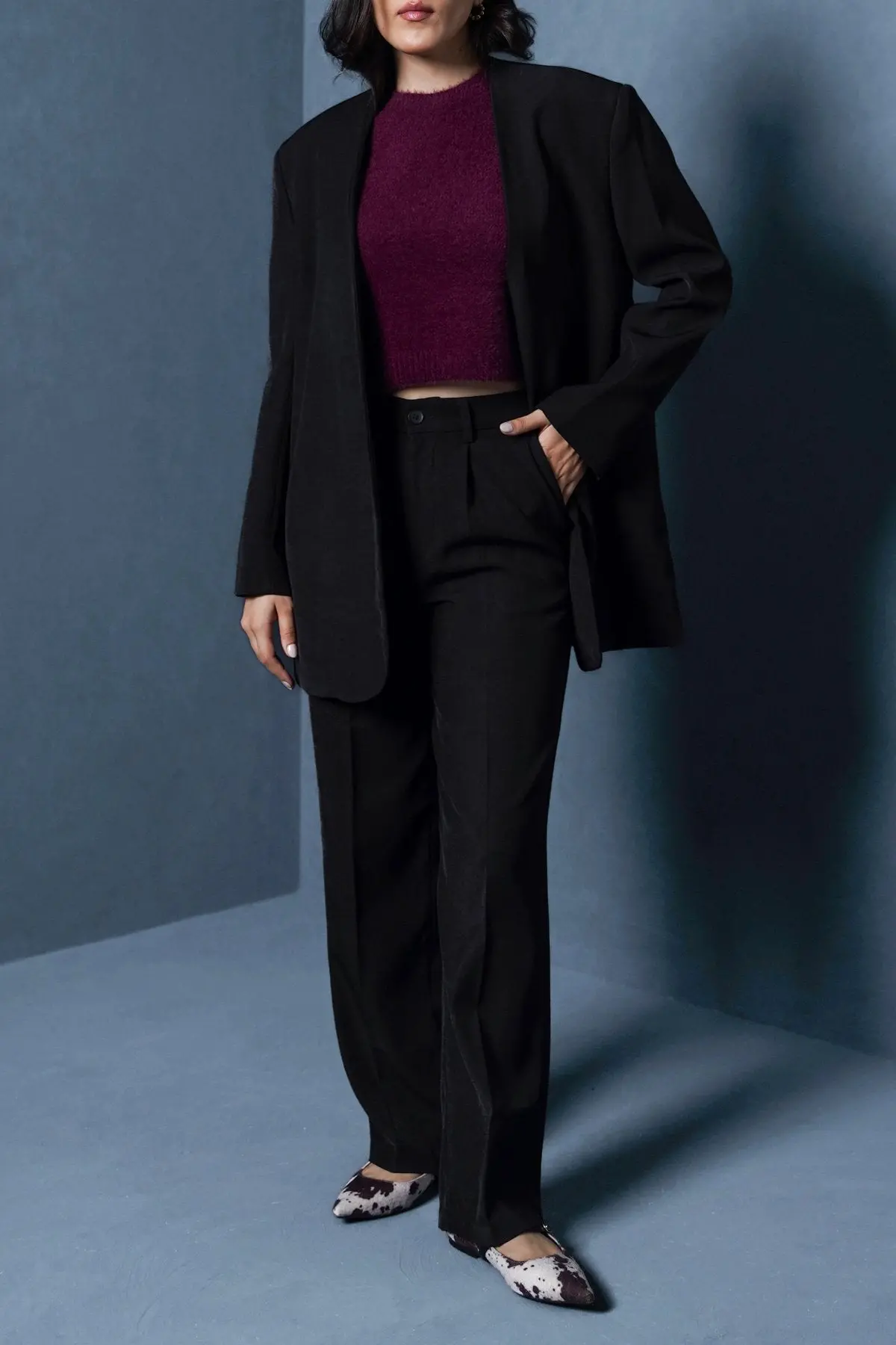 Collarless Blazer 1