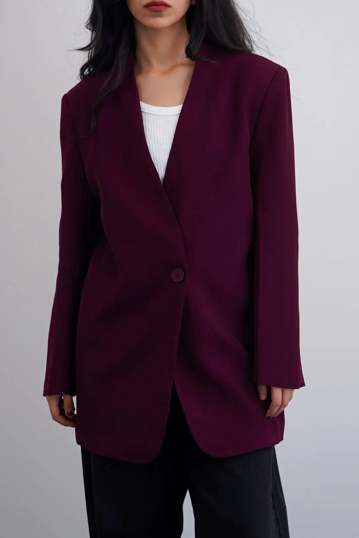 Collarless Blazer 1