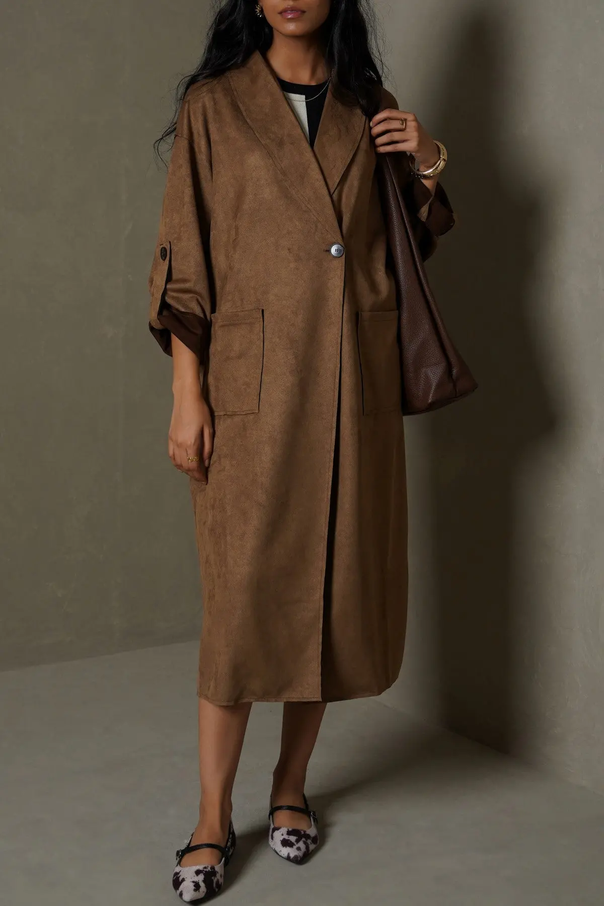 Luxury Long Suede Coat 1