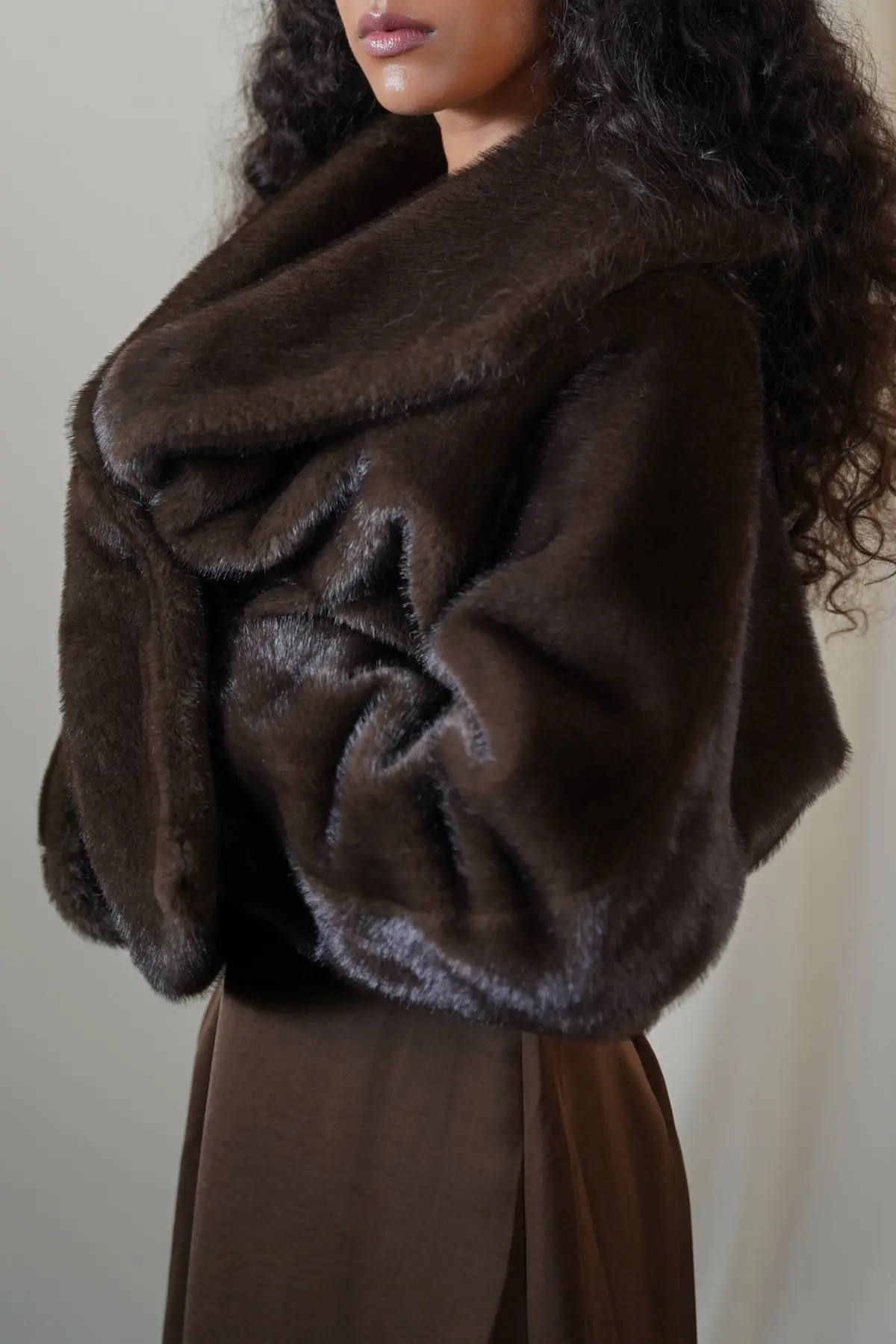 Short Wrap Fur Jacket 1