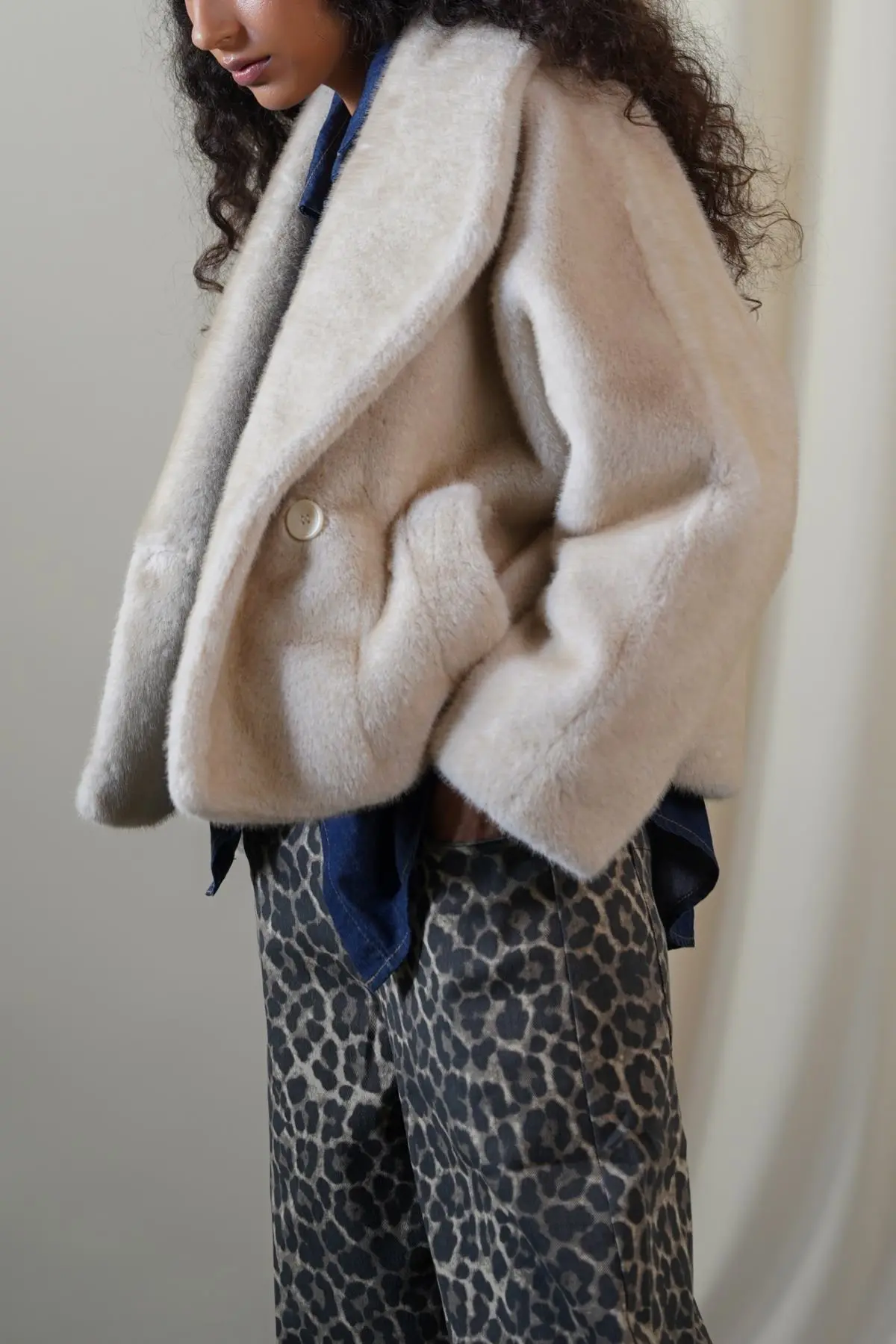Short Wrap Fur Jacket 1