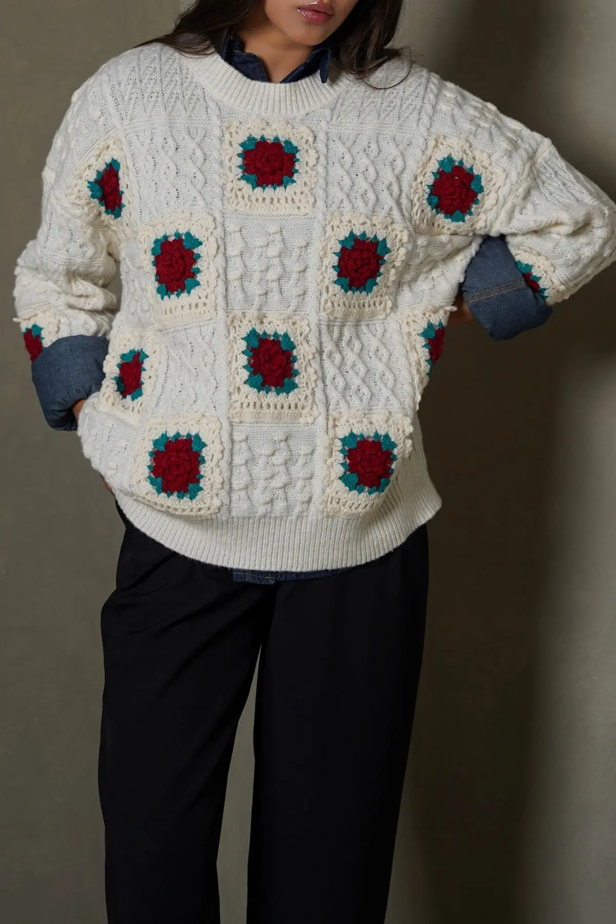 Rose Crochet Sweater 1