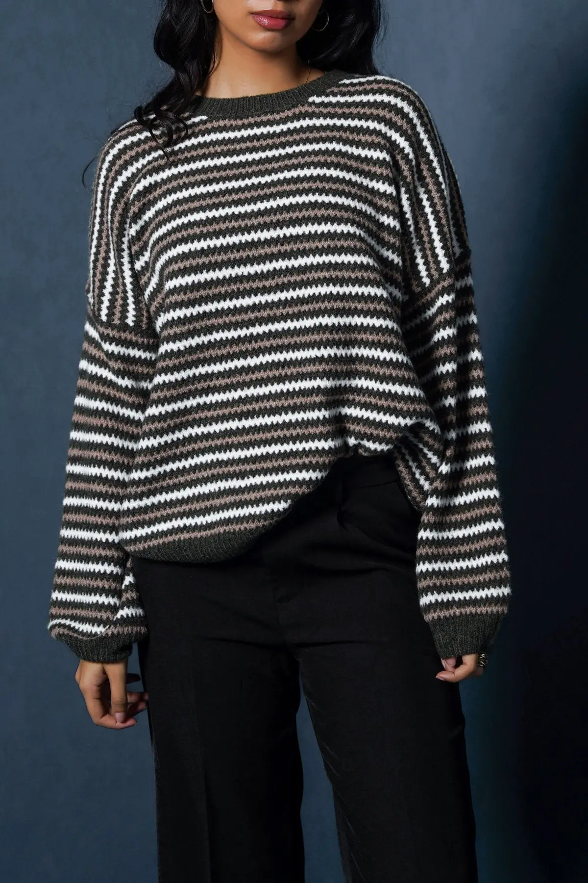 Pinstripe Weave Sweater 1