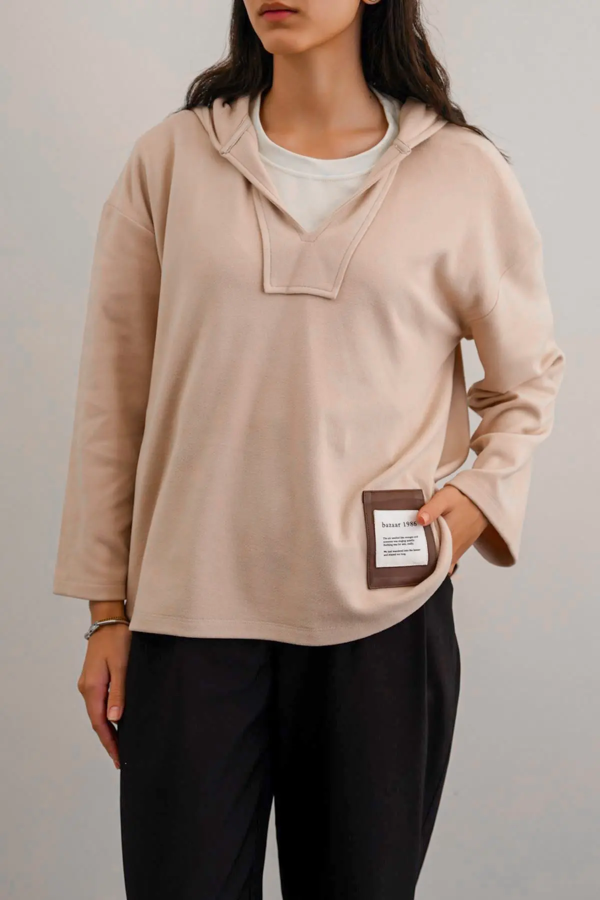 Soft Fleece Patch Hoodie 1