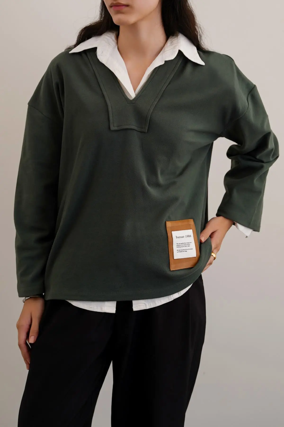 Soft Fleece Patch Hoodie 1