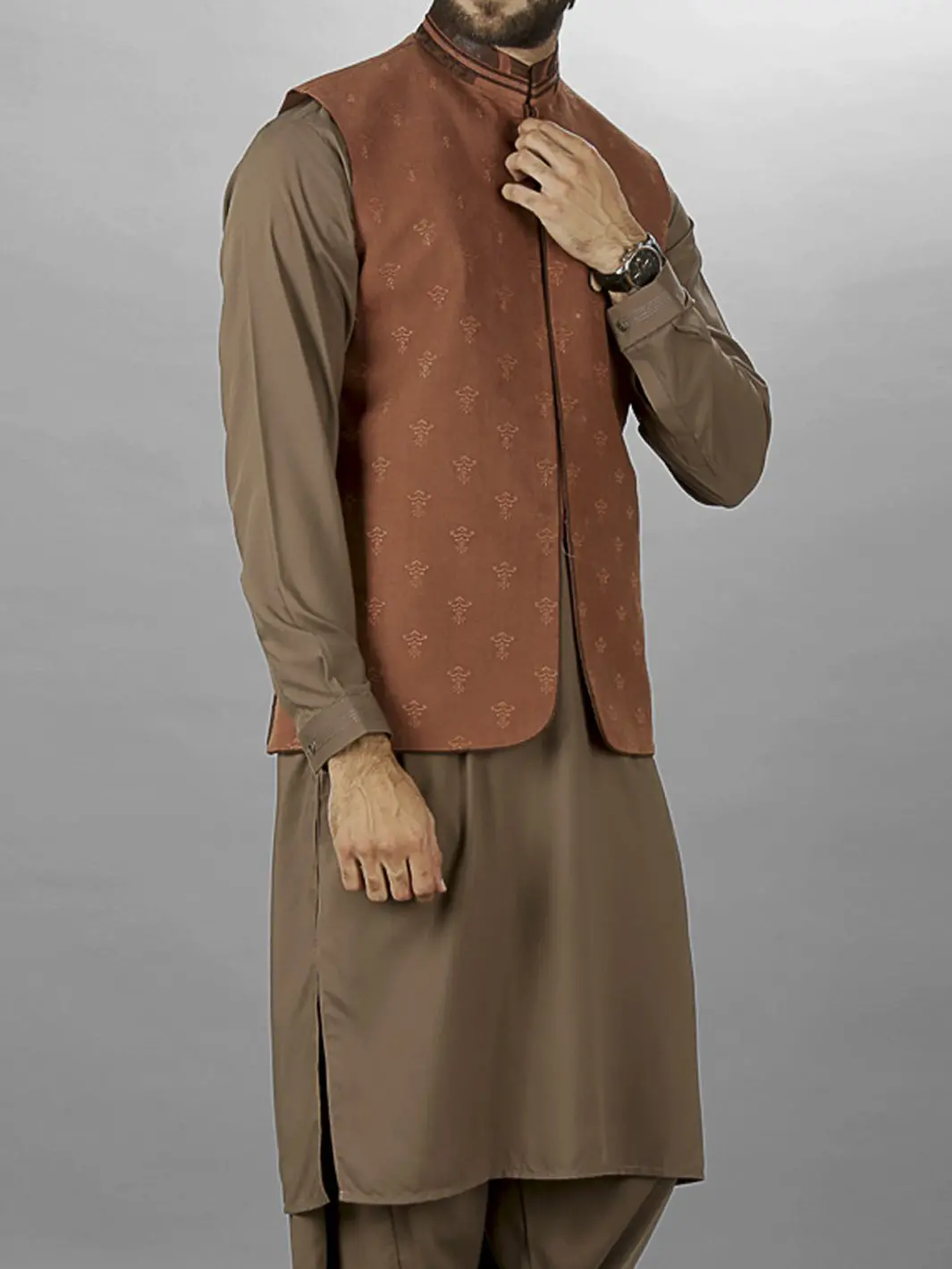 Brown Waistcoat - Wc-107 1