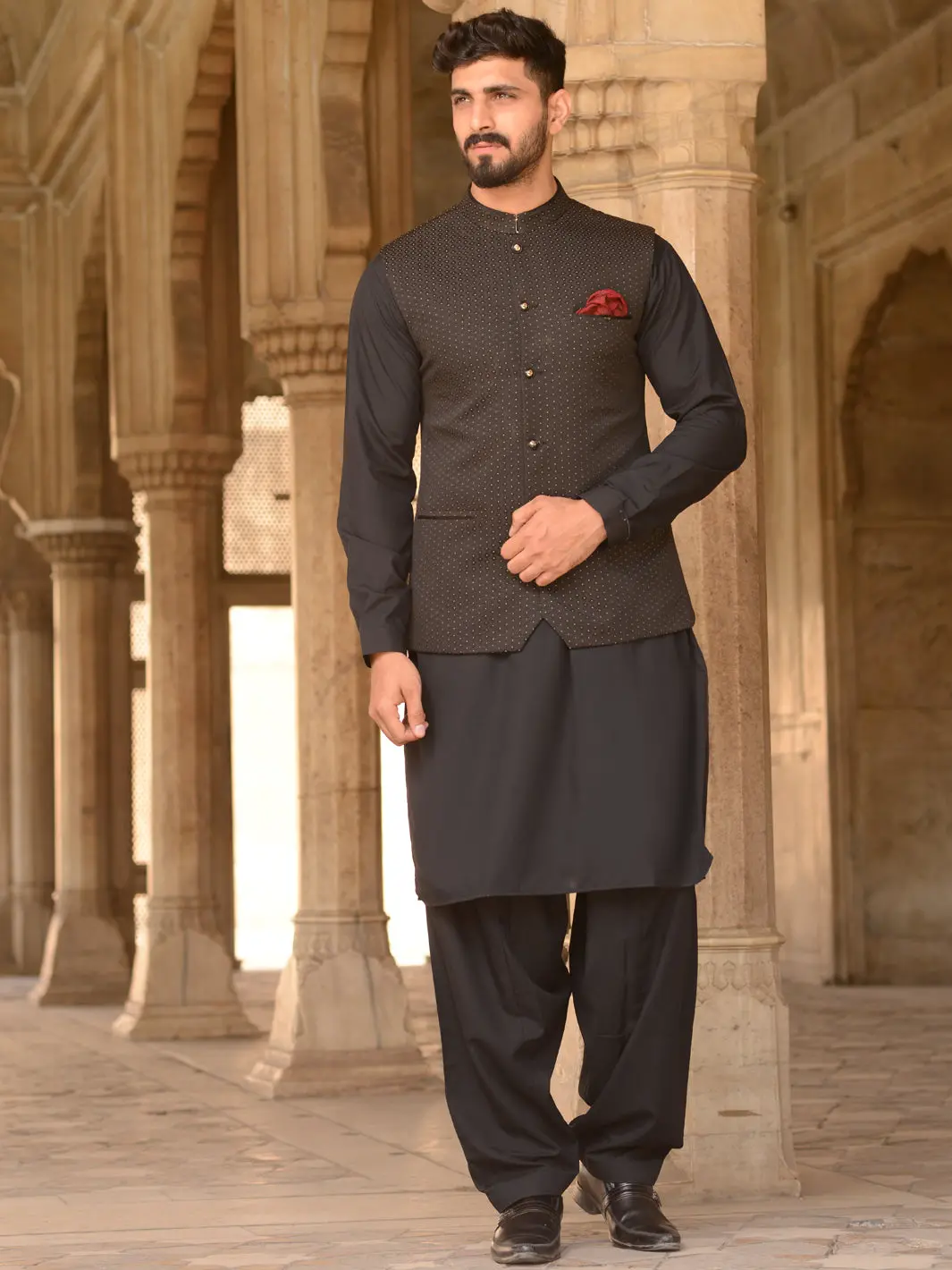 Black Blended Waistcoat - Al-Wc-199 1