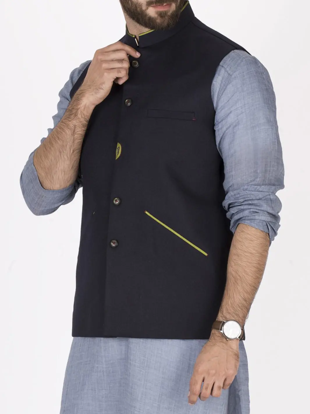 Navy Blue Waistcoat - Wc-231 1