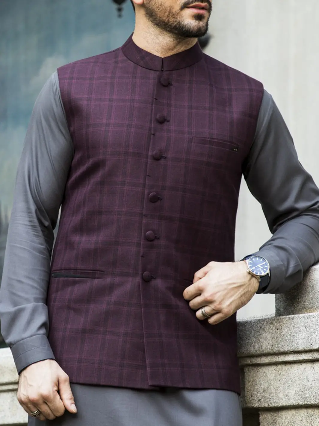 Maroon Suiting Waistcoat - Wc-254 1