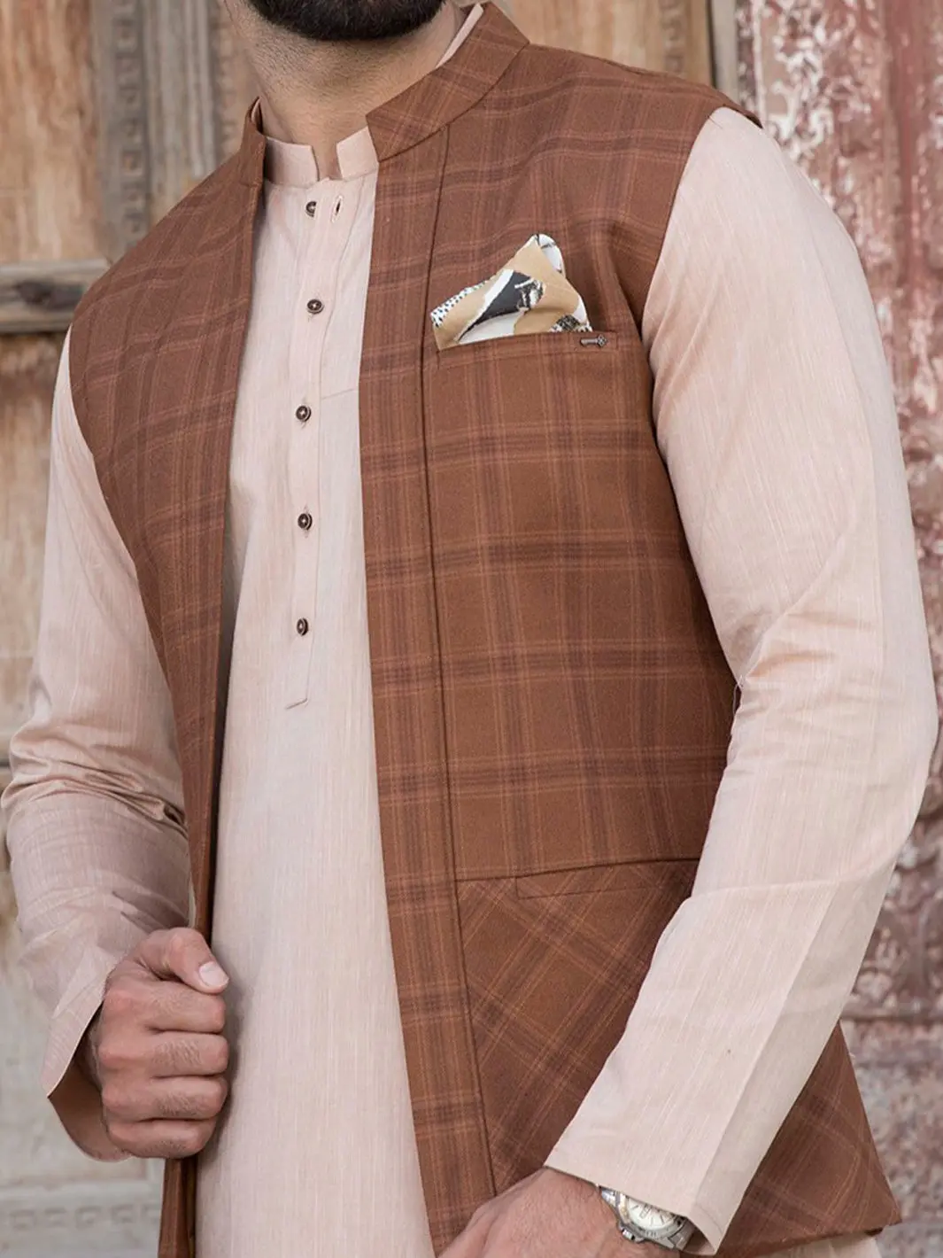 Mustard Suiting Waistcoat - Wc-259 1