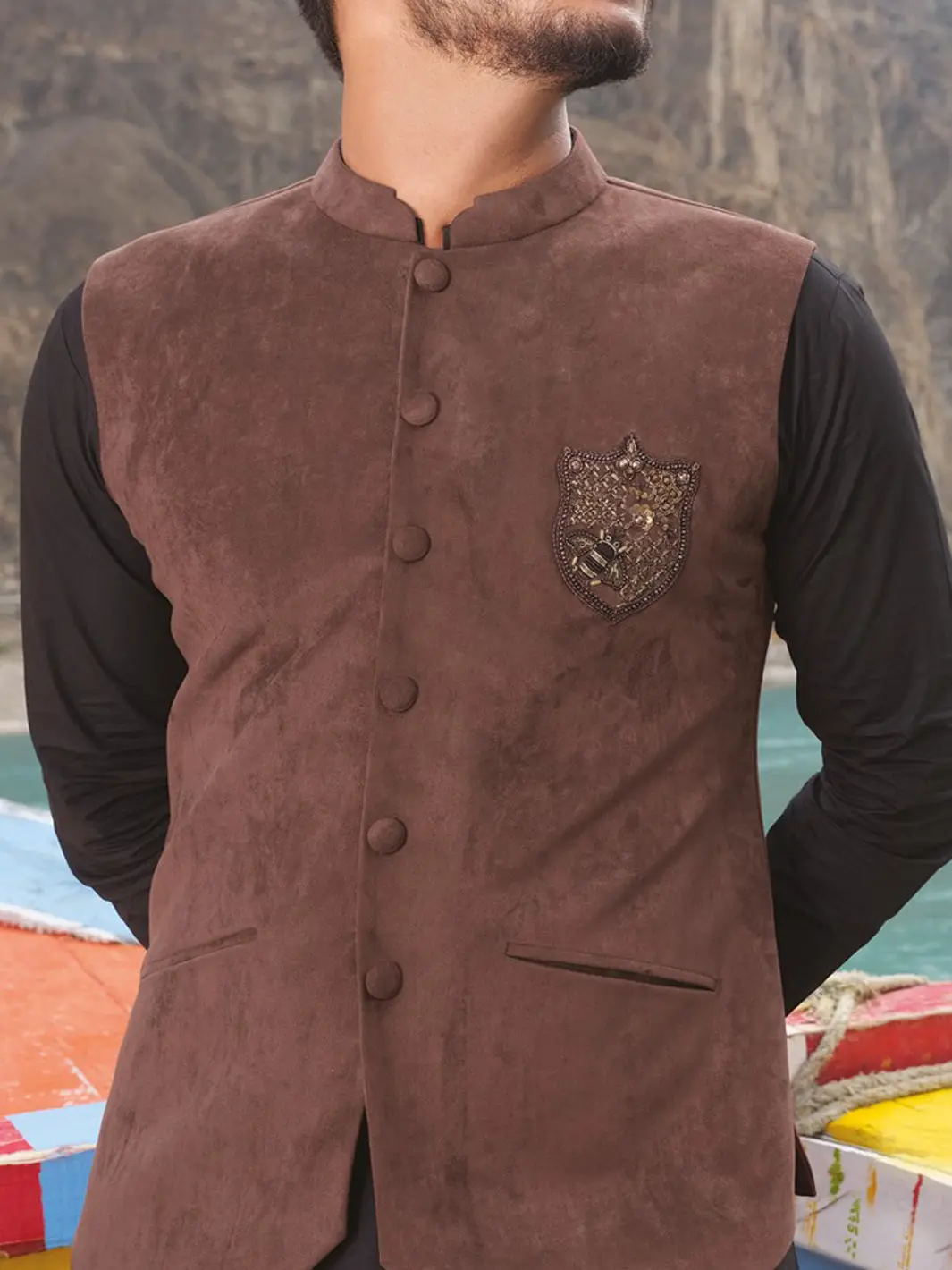 Brown Suede Waistcoat - Wc-288 1