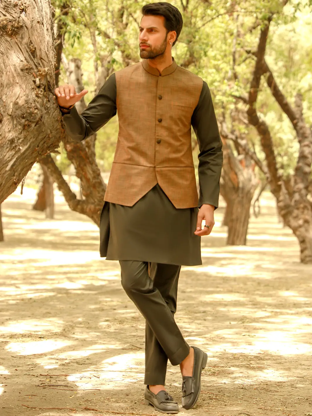 Khaki Waistcoat - Al-Wc-428 1