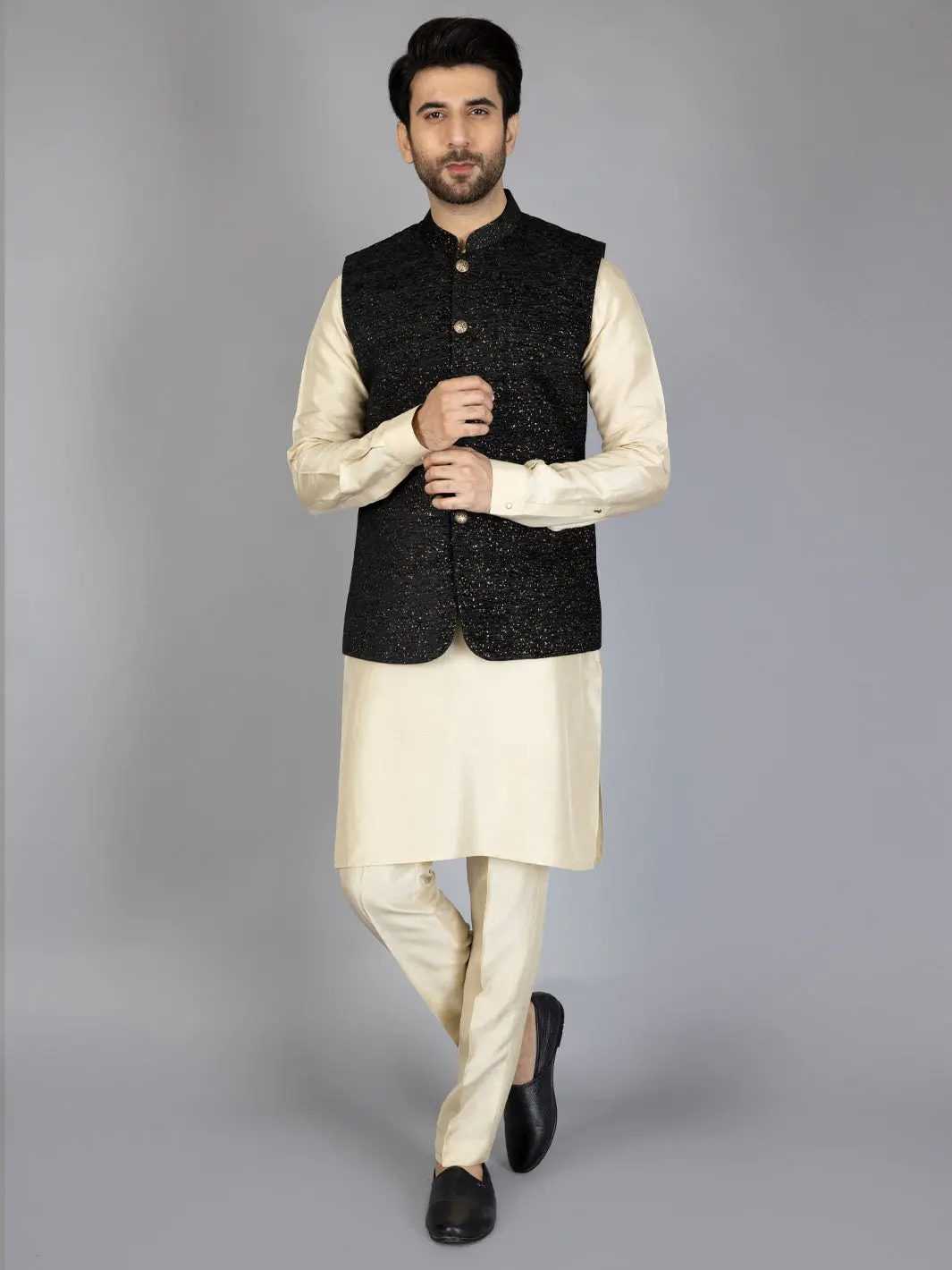 Black Blended Waistcoat - Al-Wc-446 1
