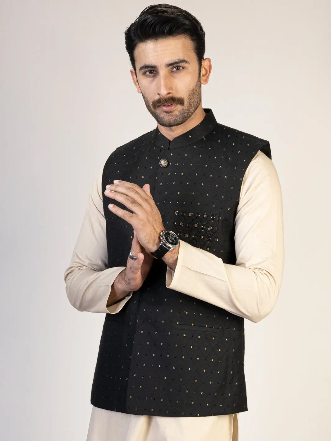 Black Blended Waistcoat - Al-Wc-483 1
