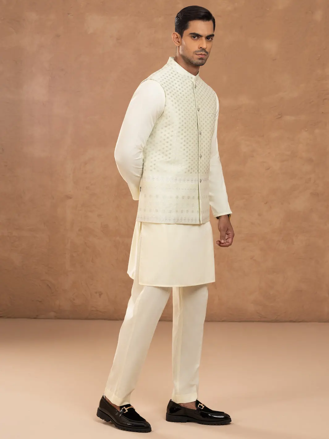 Light Green Blended Waistcoat - Al-Wc-543B 1