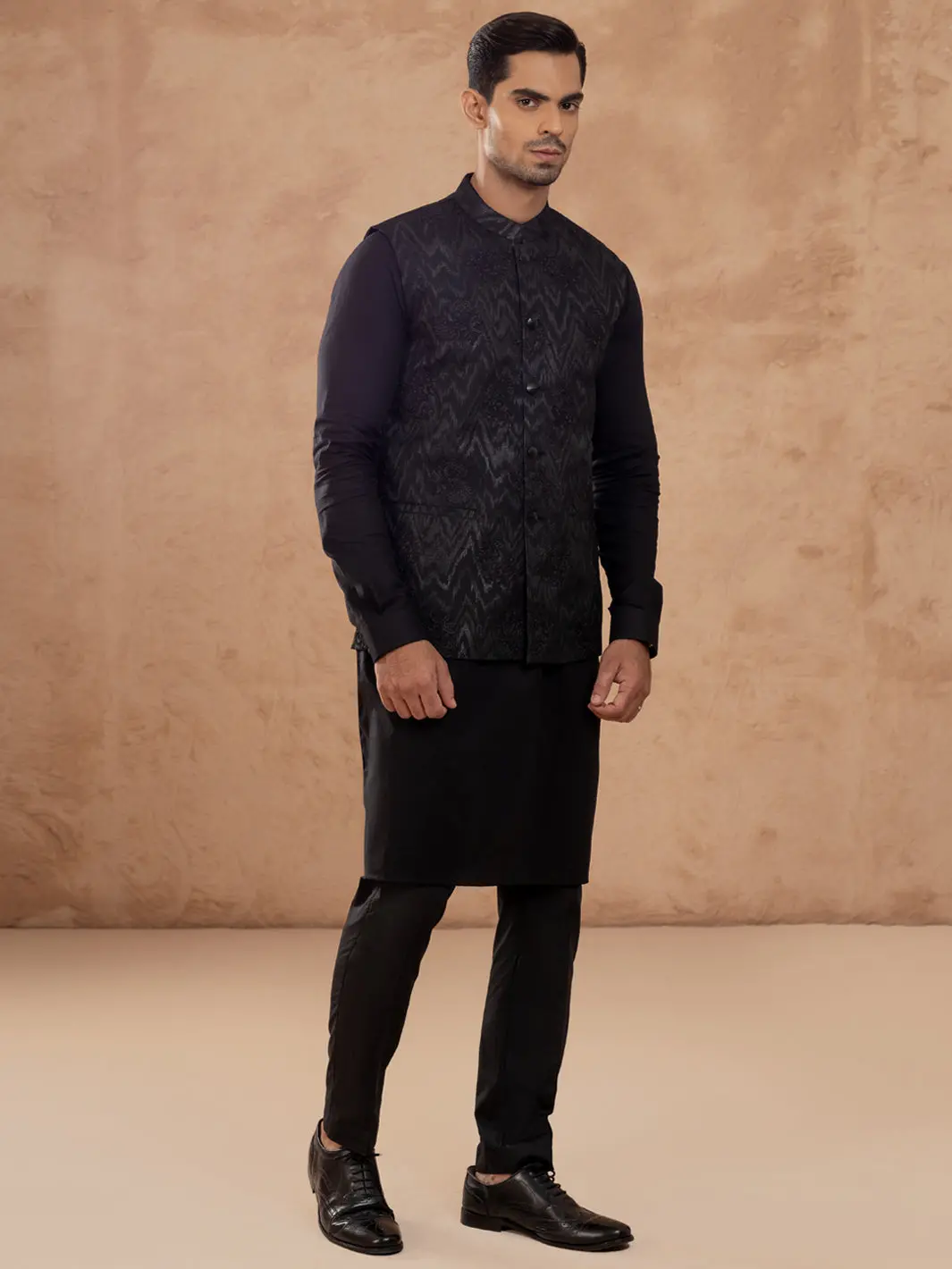 Black Blended Waistcoat - Al-Wc-551 1