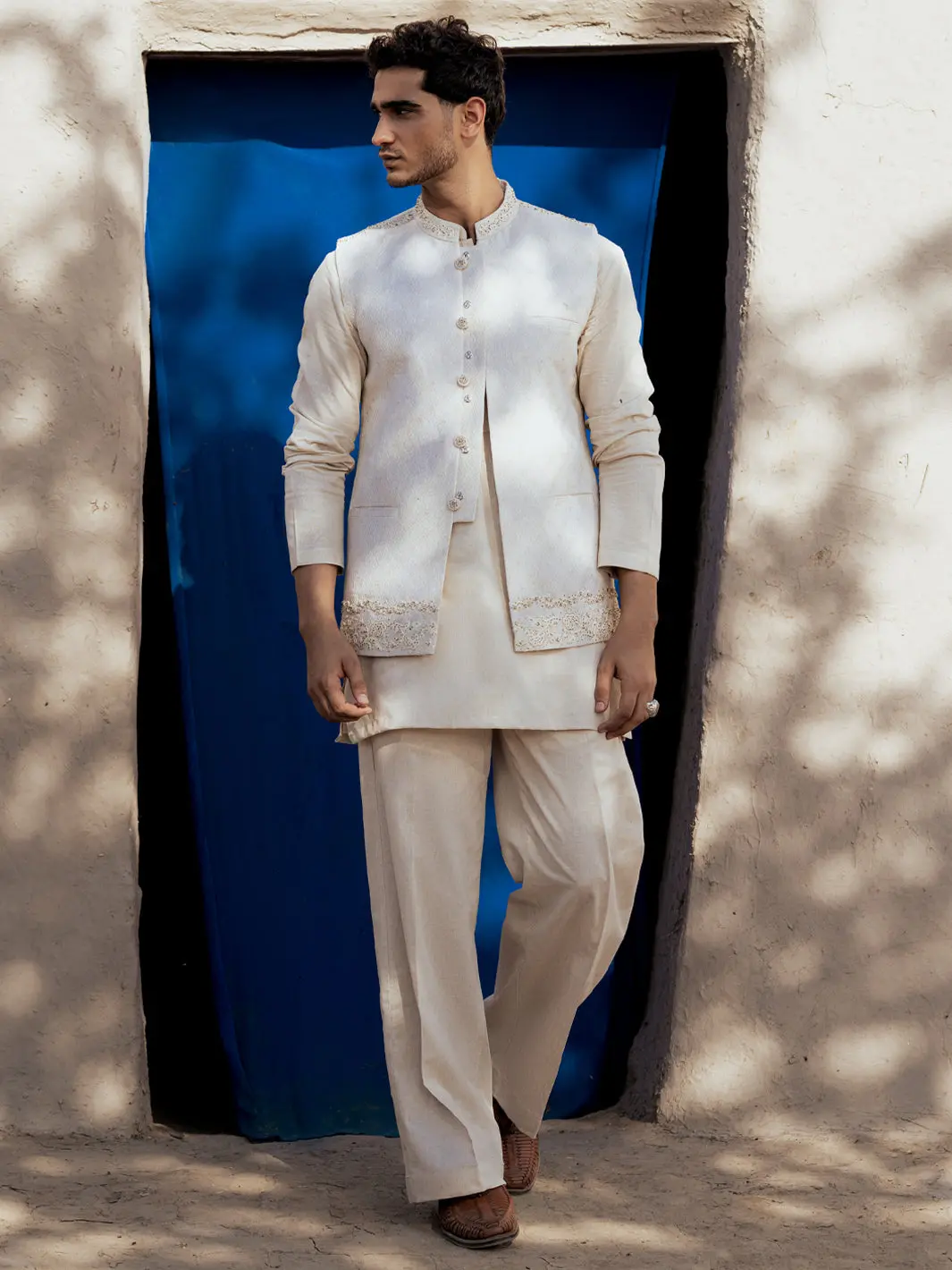 Off White Blended Waistcoat - Al-Wc-572 1
